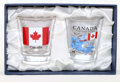 Canada Souvenir Boxed Shot Glass Set (Set of 2)