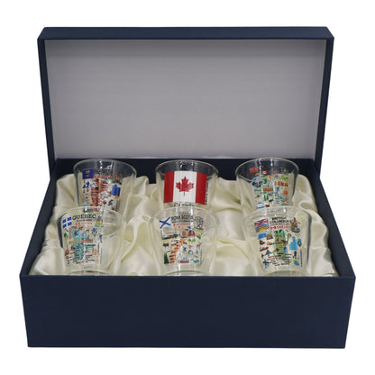Canada Provinces Souvenir Boxed Shot Glass Set (Set of 6)