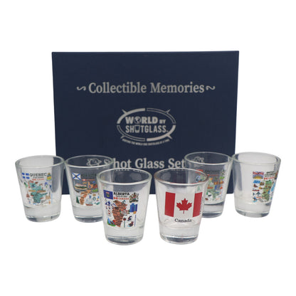 Canada Provinces Souvenir Boxed Shot Glass Set (Set of 6)