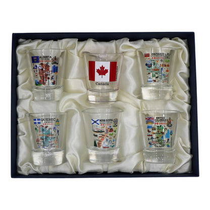 Canada Provinces Souvenir Boxed Shot Glass Set (Set of 6)