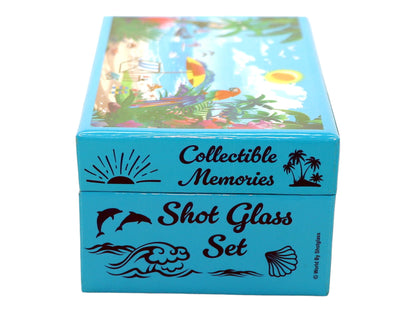 Trinidad and Tobago Beach Chairs Boxed Shot Glass Set (Set of 2)