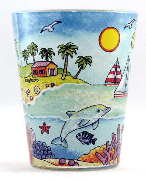 Caribbean I Love The Caribbean All-Around Shot Glass