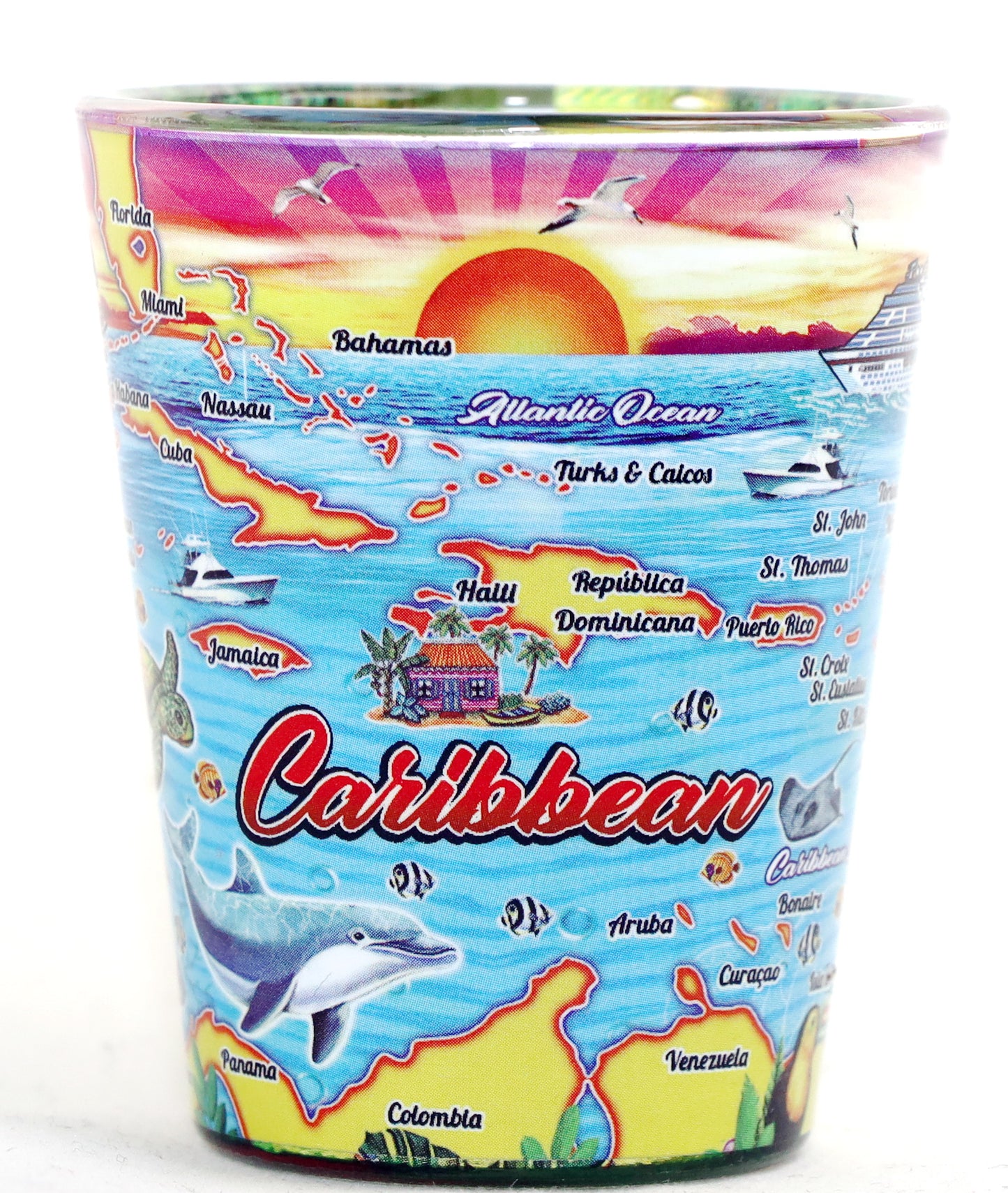 Caribbean Map In-and-Out Shot Glass