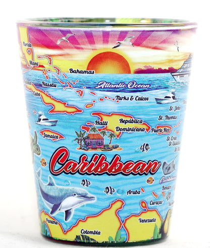 Caribbean Scene In and Out Shot Glass