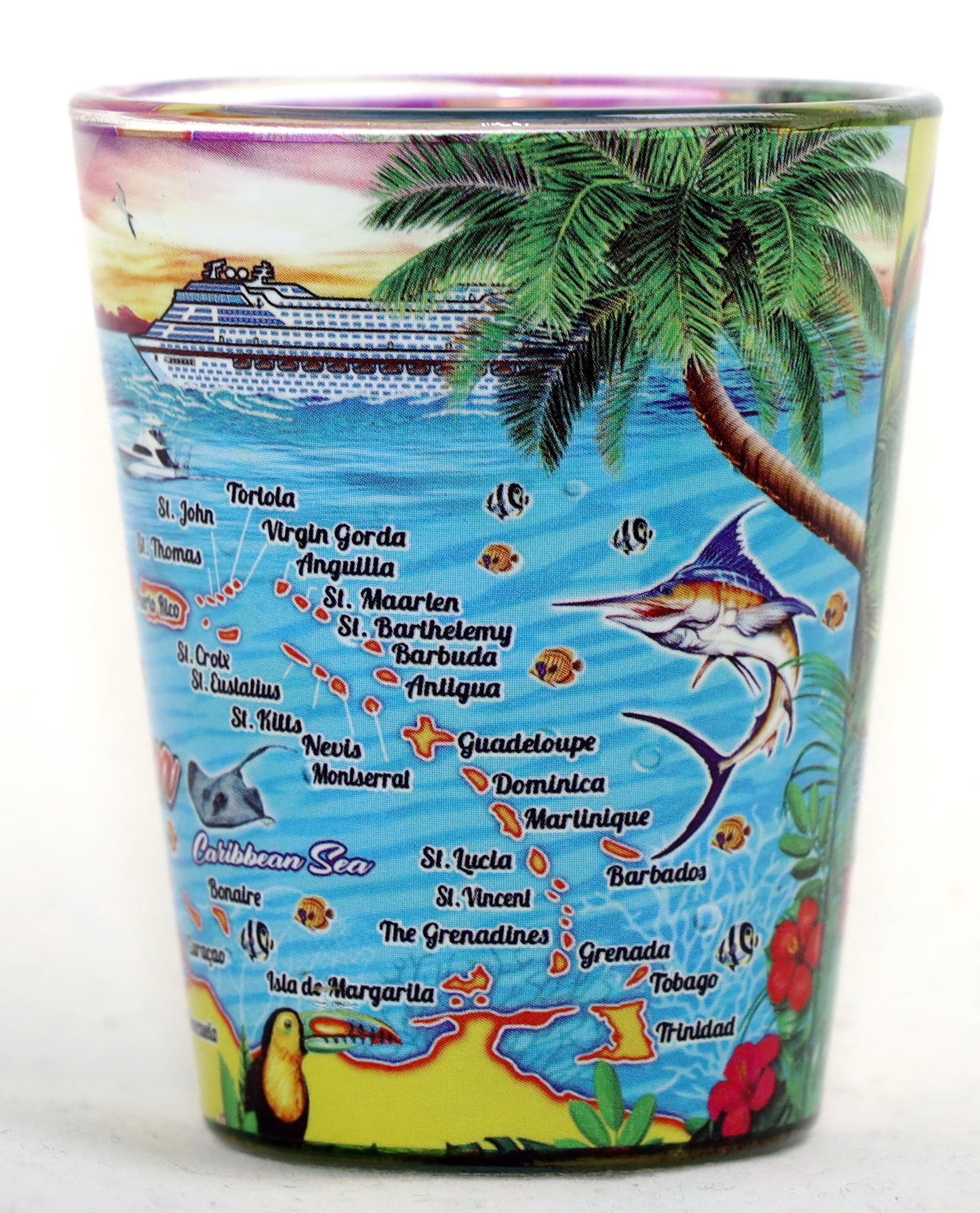 Caribbean Map In-and-Out Shot Glass