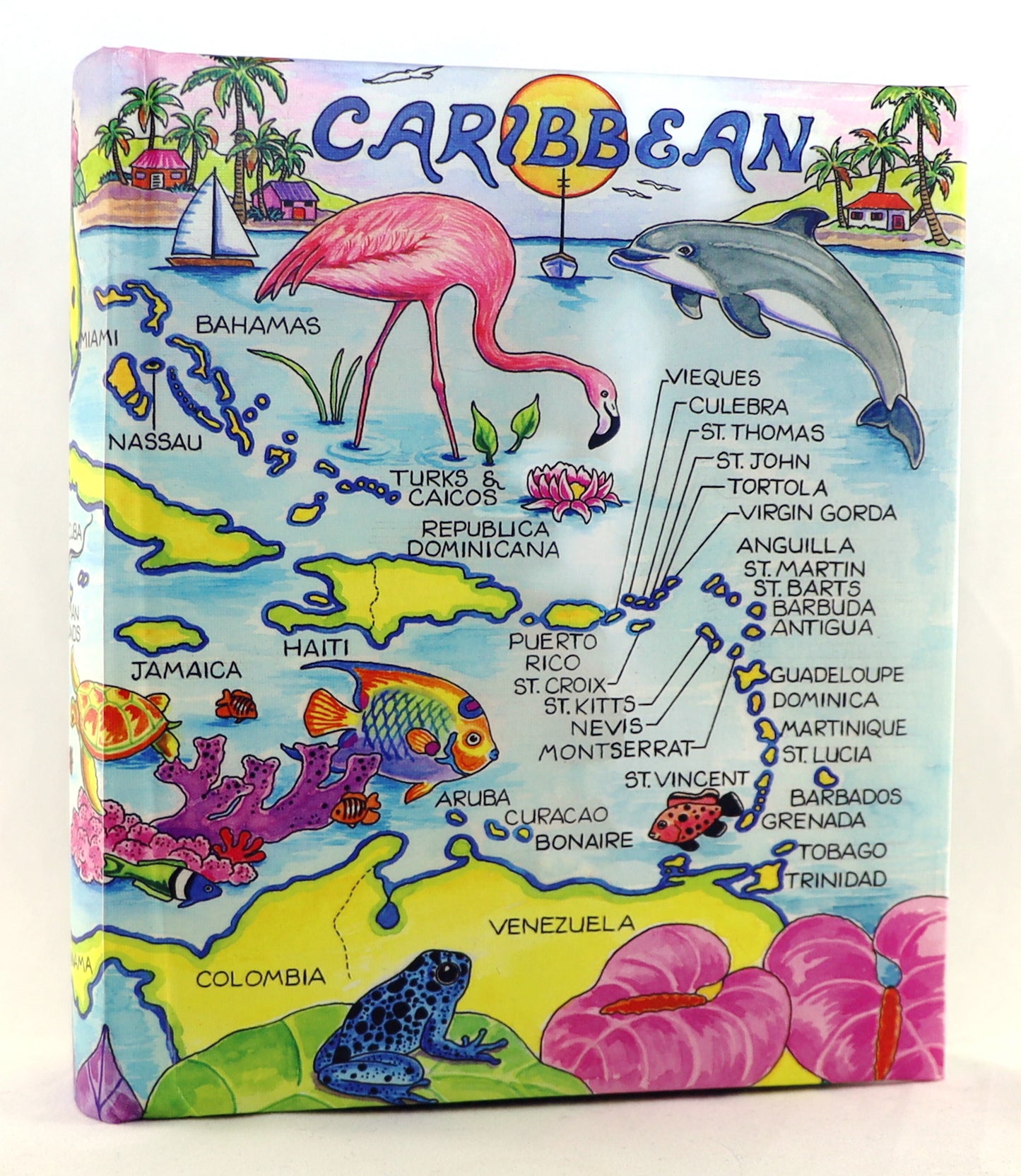 Caribbean Map Photo Album w/Color 100 Photos / 4x6