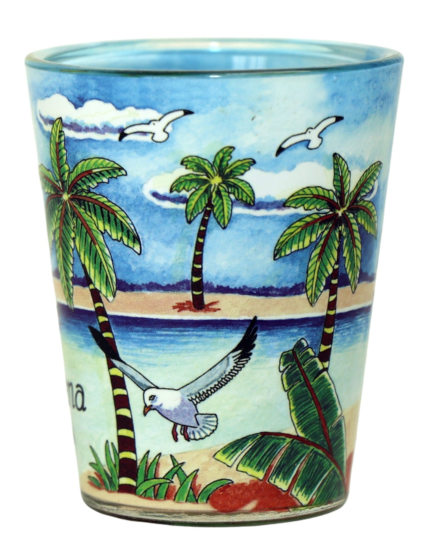 Cartagena Colombia Blue Palms In and Out Shot Glass