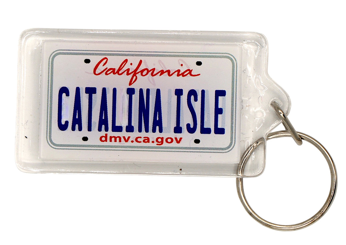 Catalina Island California License Plate Acrylic Rectangular Souvenir Keychain 2.5" X 1.5"