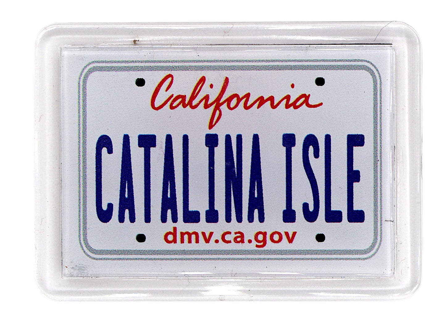 Catalina Island California License Plate Acrylic Small Fridge Collector's Souvenir Magnet 2.35" X 1.75"