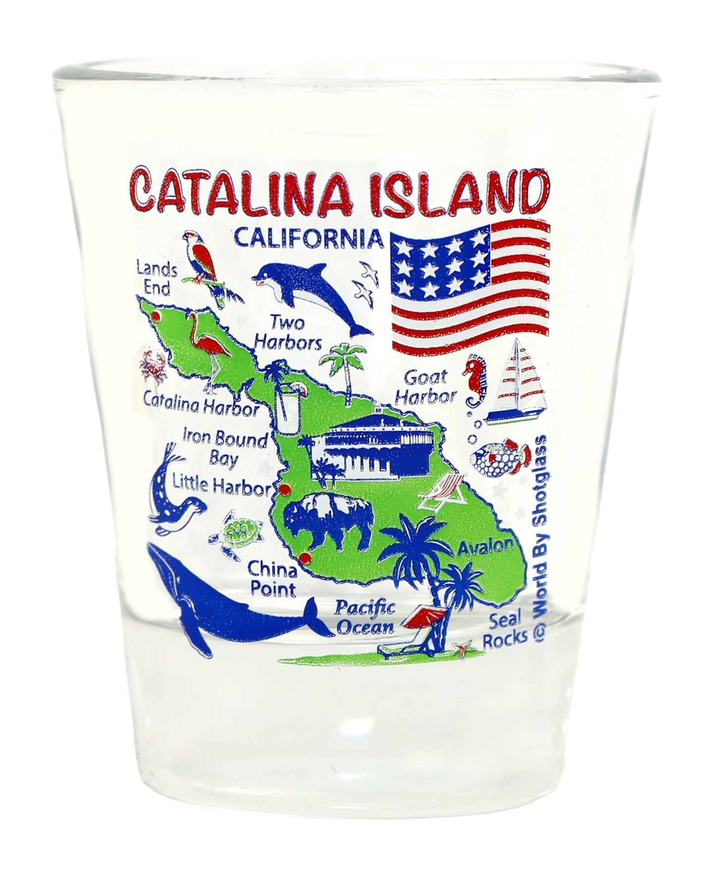 Catalina Island California Map Design Shot Glass