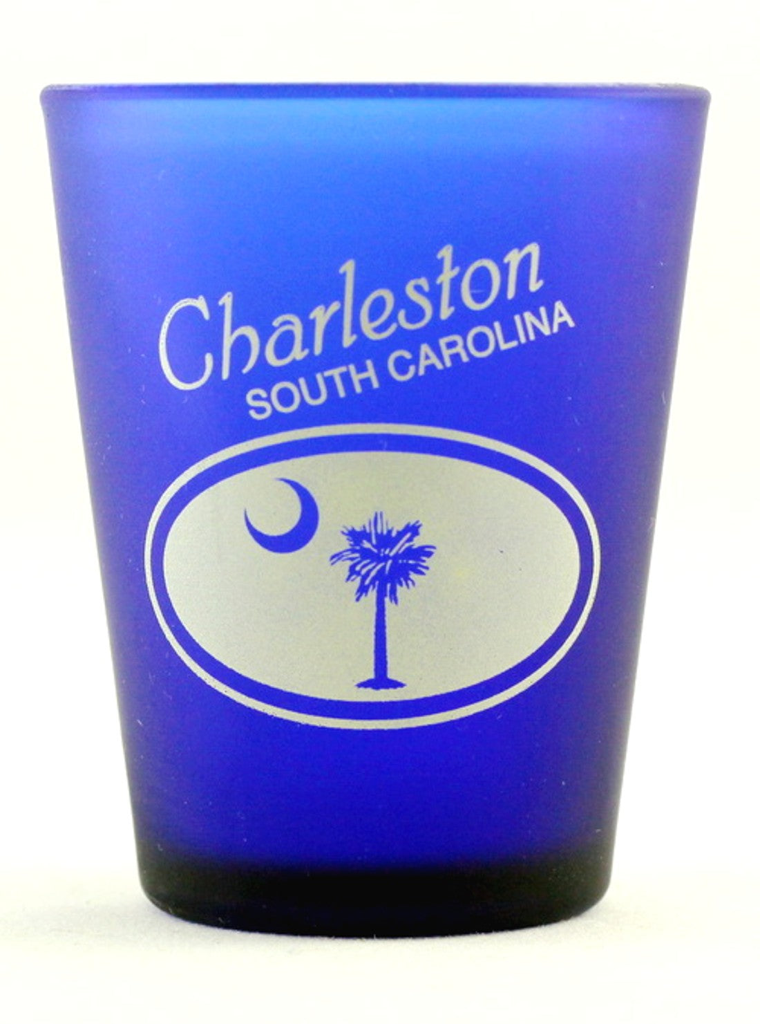 Charleston South Carolina Cobalt Blue Frosted Shot Glass