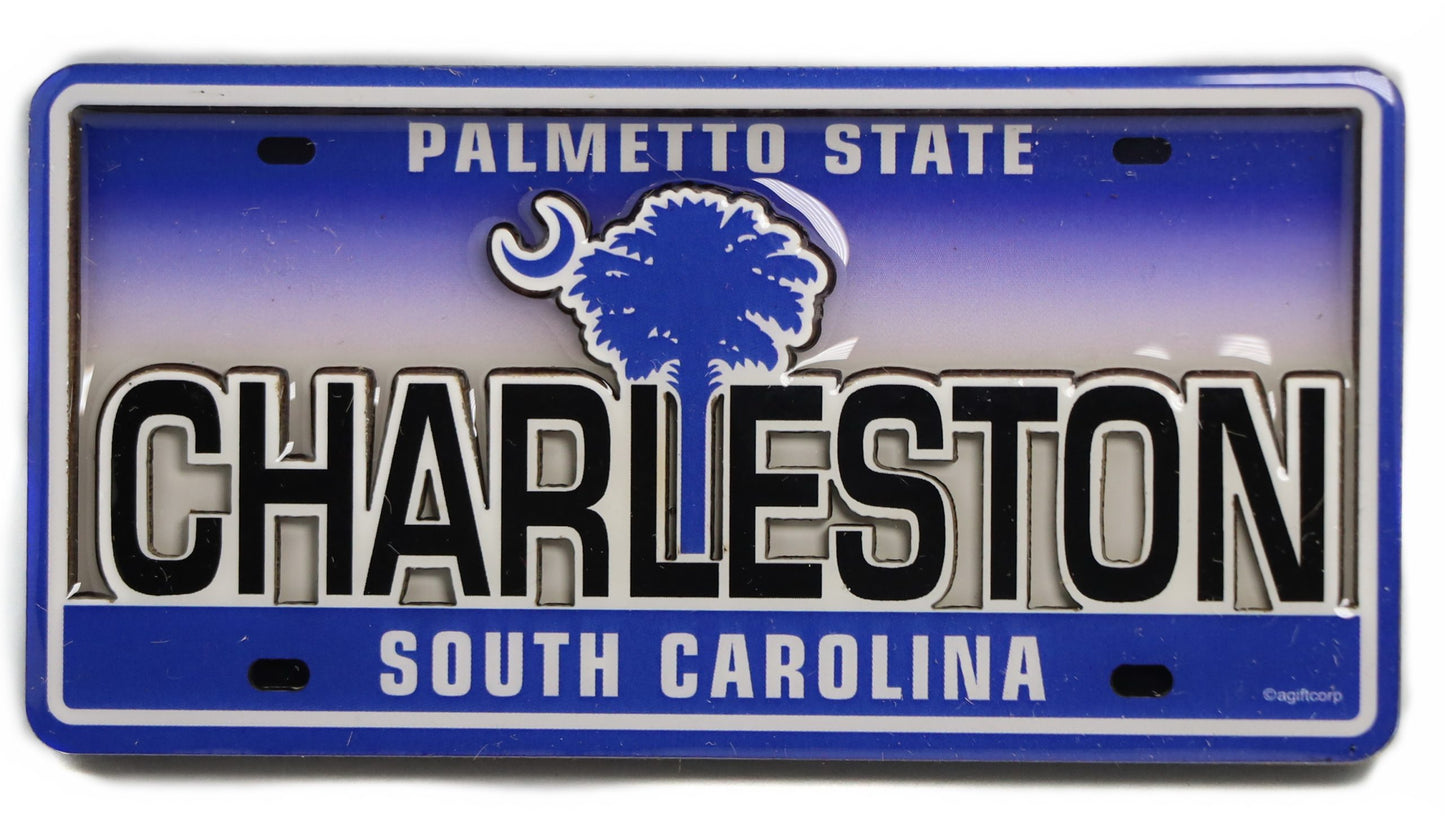 Charleston South Carolina License Plate Dual Layer MDF Magnet