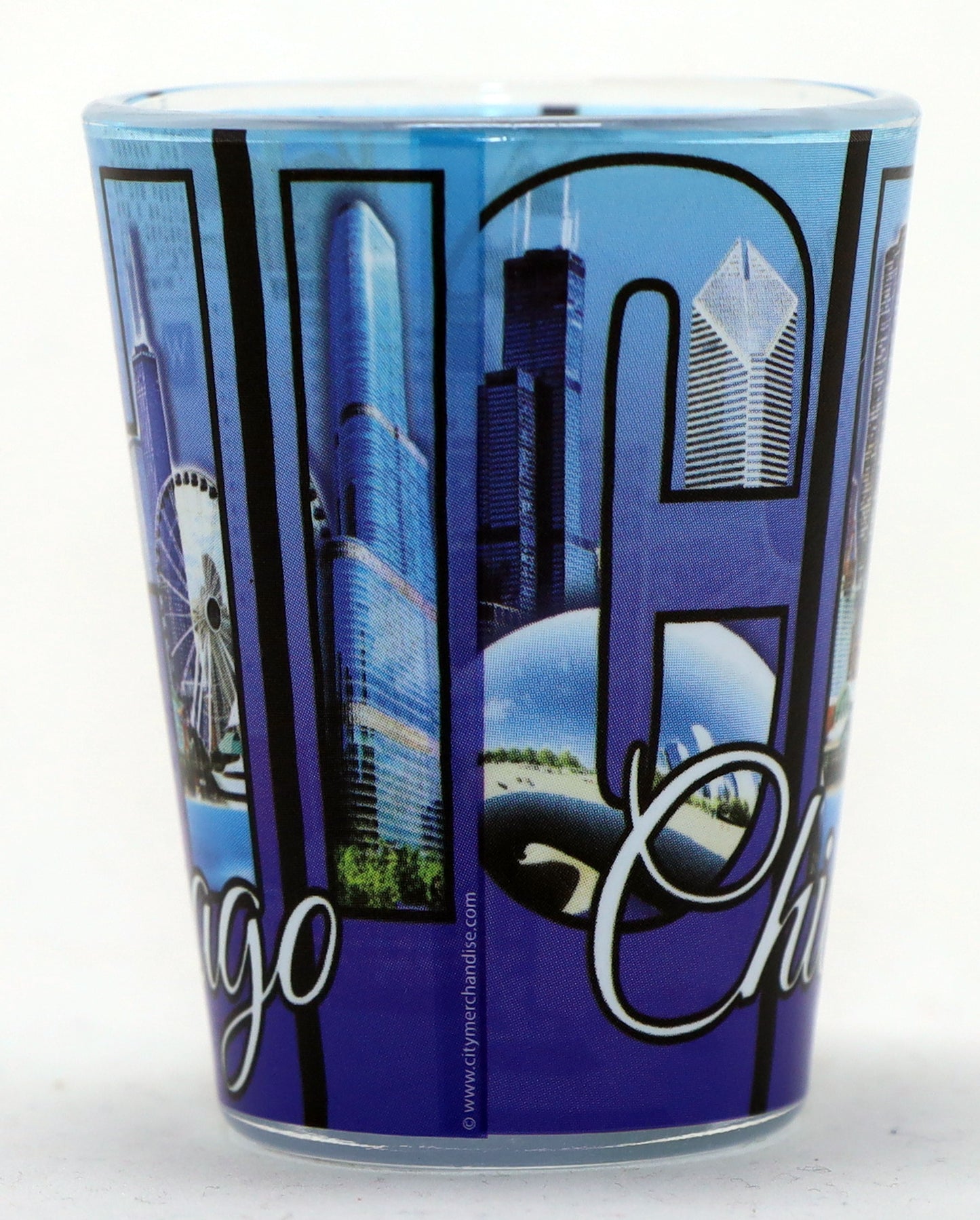 Chicago Illinois 3 Photo Window Ceramic Shot Glass