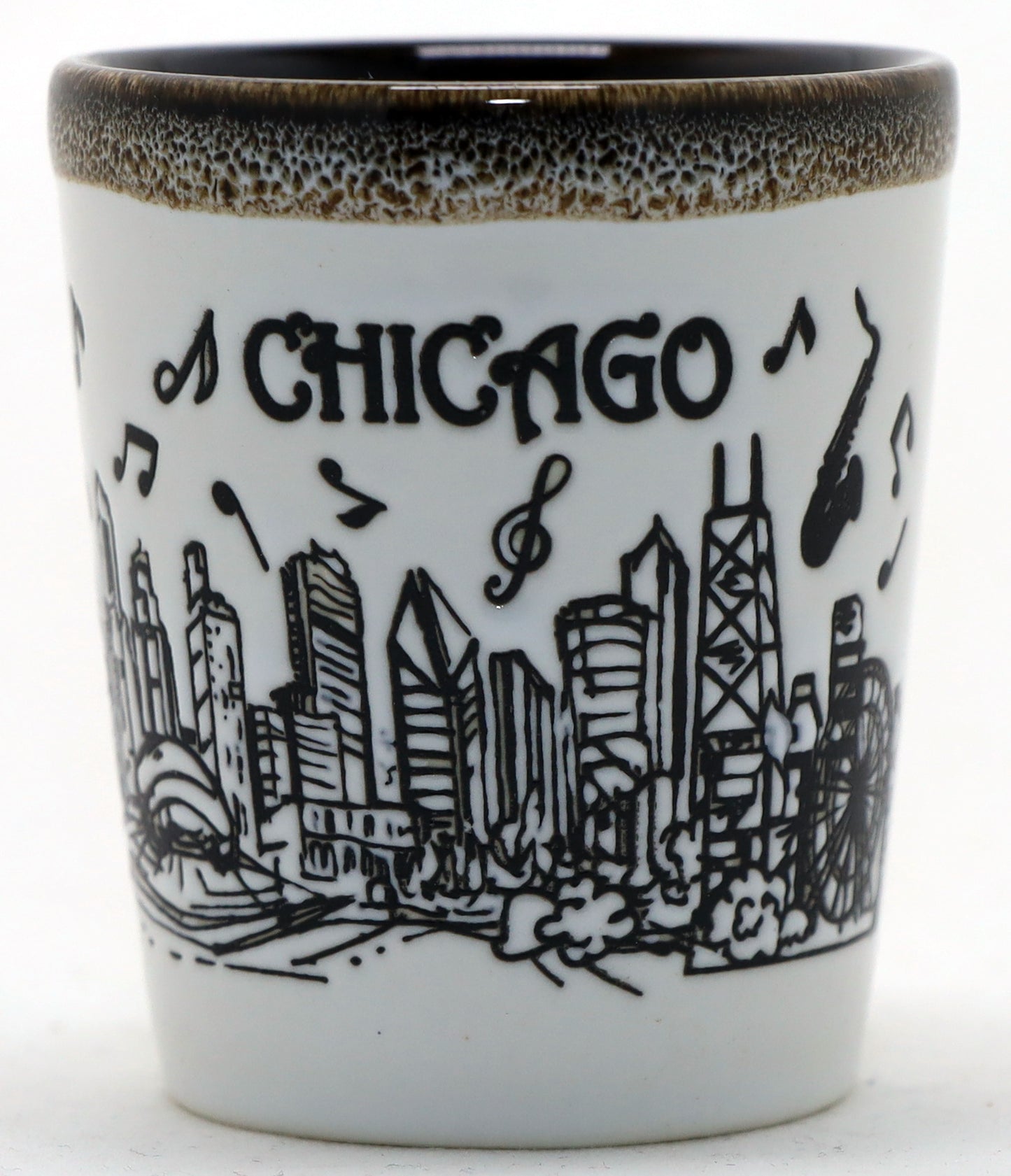 Chicago Illinois Drip Line Ceramic Shot Glass