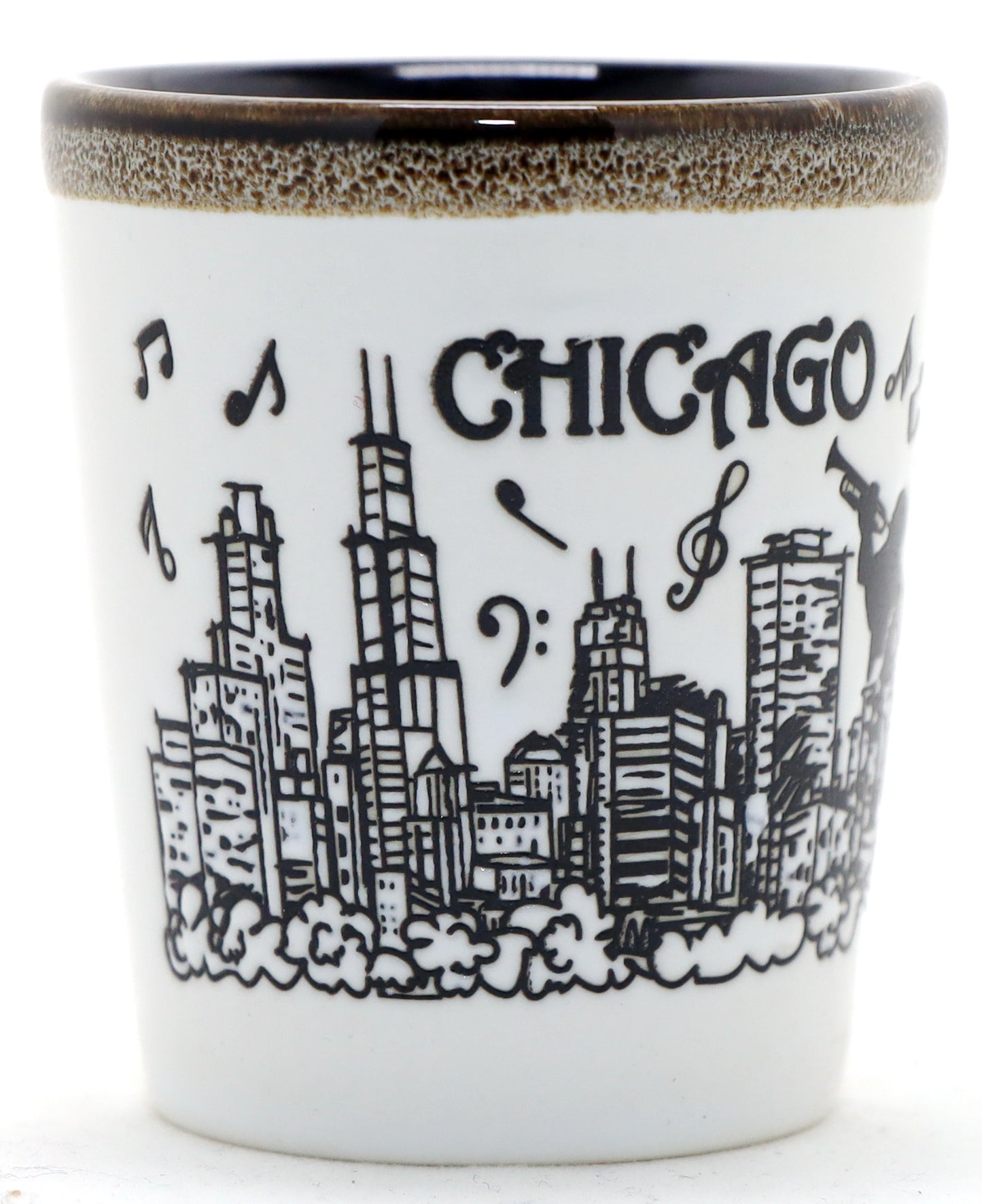 Chicago Illinois Drip Line Ceramic Shot Glass