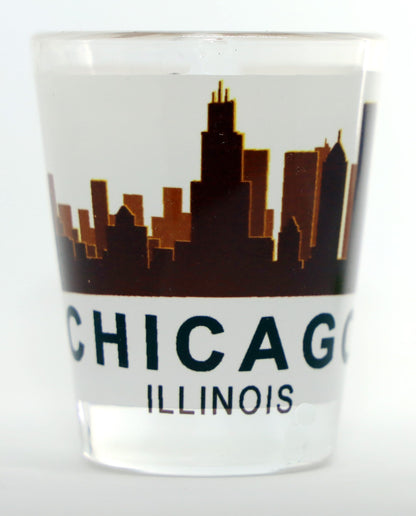 Chicago Illinois Sunset Skyline Classic Design shot glass