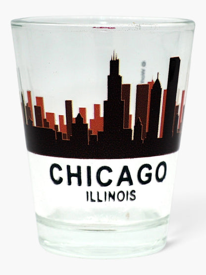 Chicago Illinois Sunset Skyline Classic Design shot glass