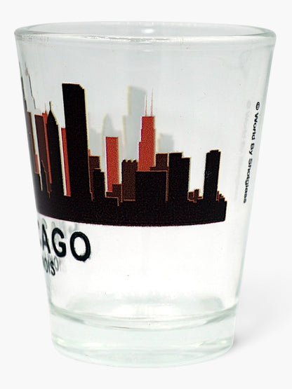 Chicago Illinois Sunset Skyline Classic Design shot glass