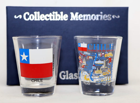 Chile Souvenir Boxed Shot Glass Set (Set of 2)