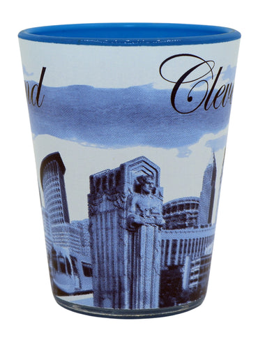 Cleveland Ohio Blue Design Shot Glass