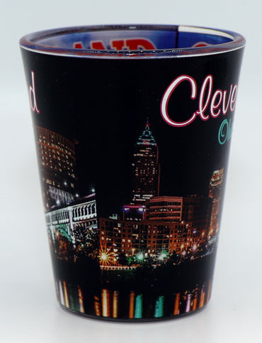 Cleveland Ohio Night Outside Day Sky Inside Shot Glass