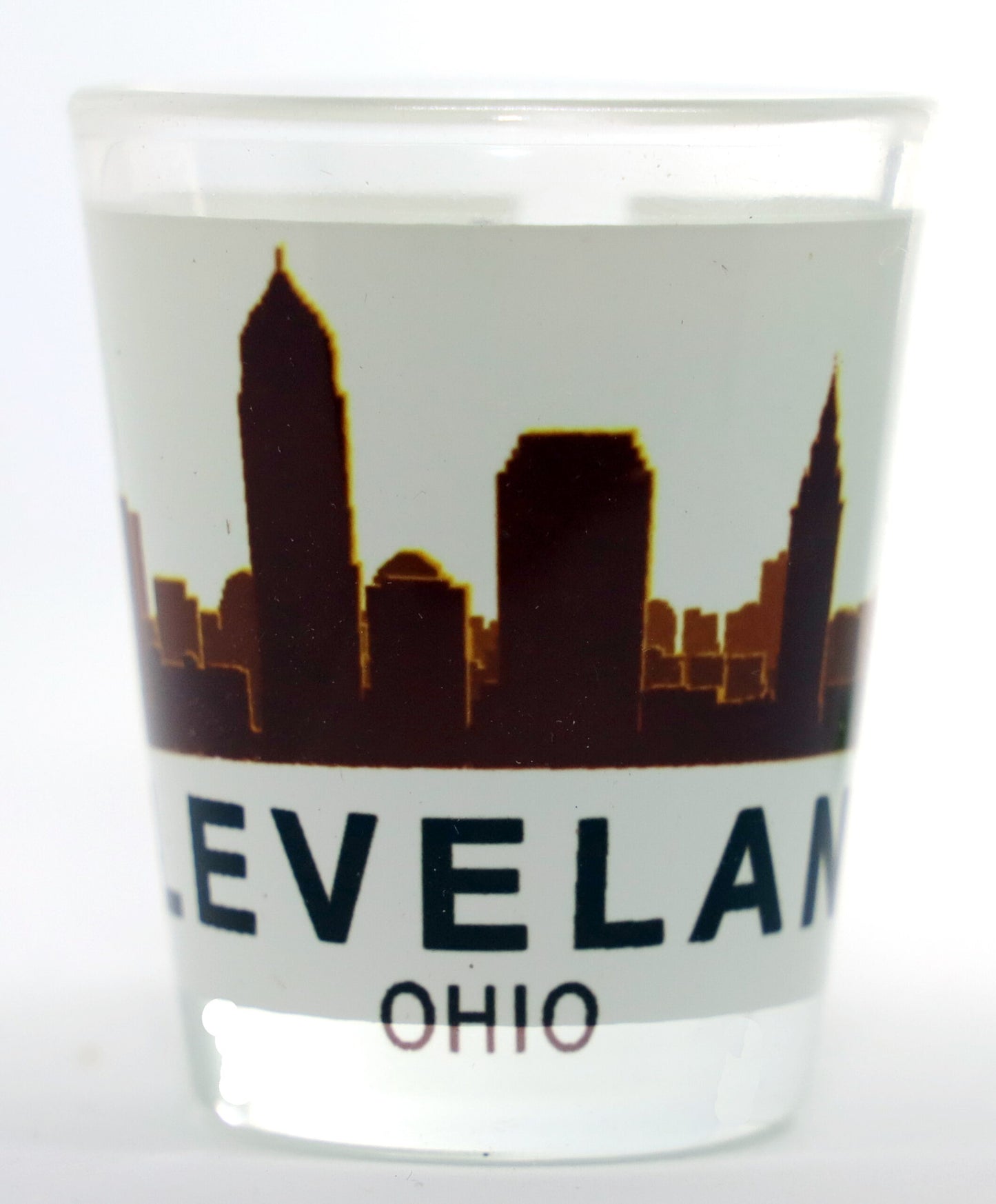 Cleveland Ohio Sunset Skyline Shot Glass