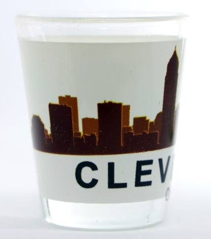 Cleveland Ohio Sunset Skyline Shot Glass