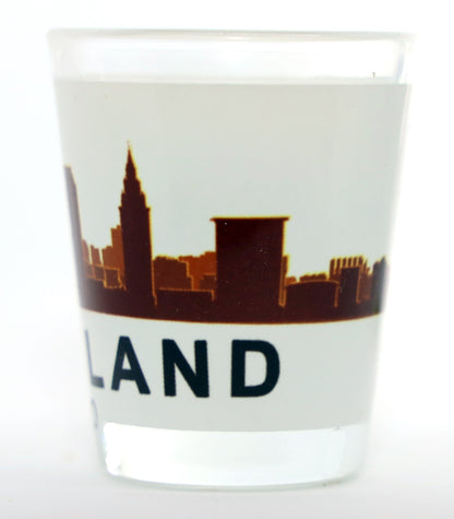 Cleveland Ohio Sunset Skyline Shot Glass