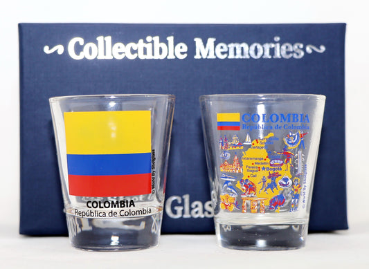 Colombia Souvenir Boxed Shot Glass Set (Set of 2)