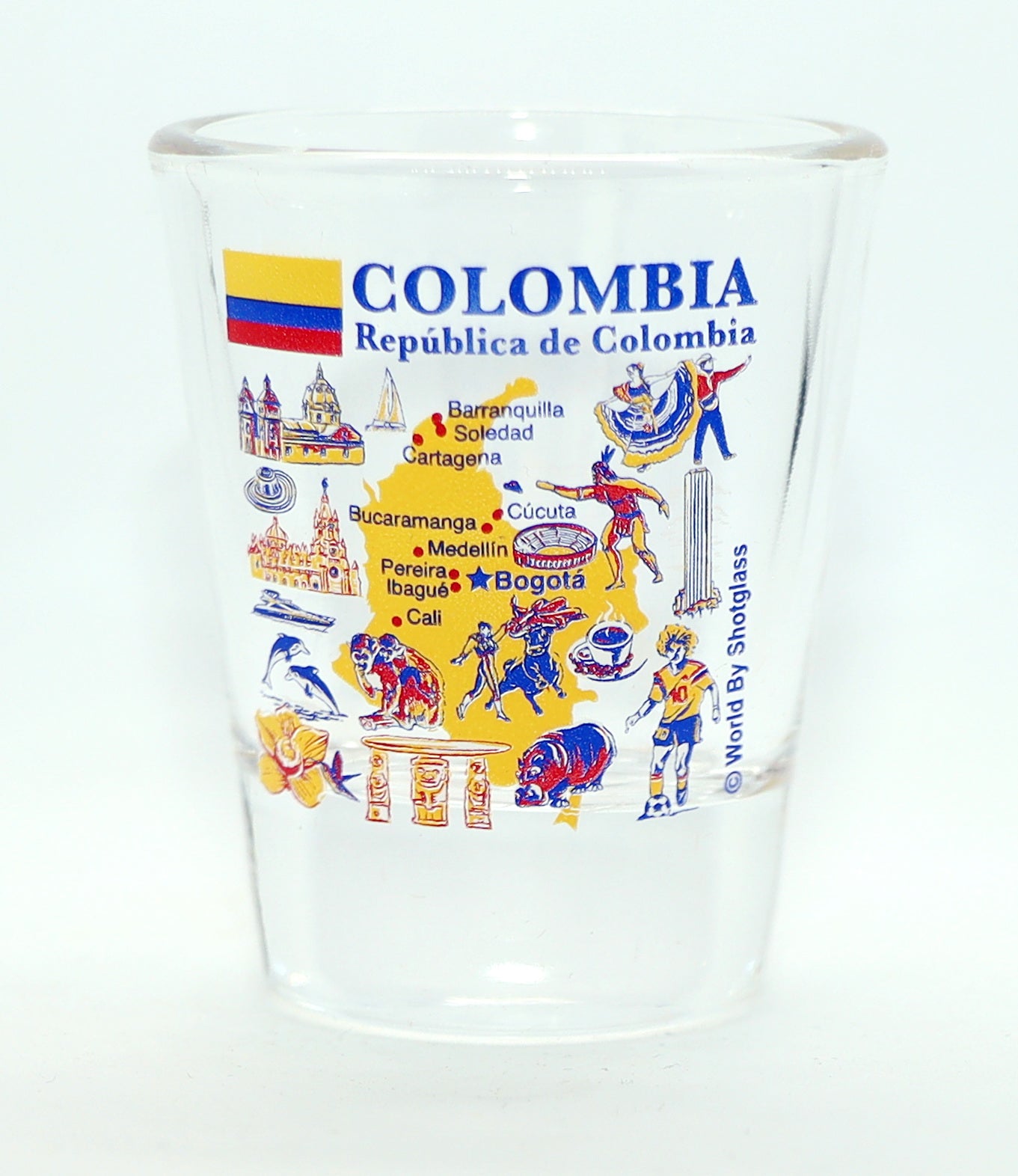 Colombia Landmarks and Icons Collage Shot Glass