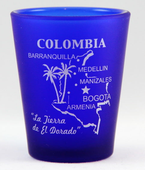 Colombia Cobalt Blue Frosted Shot Glass