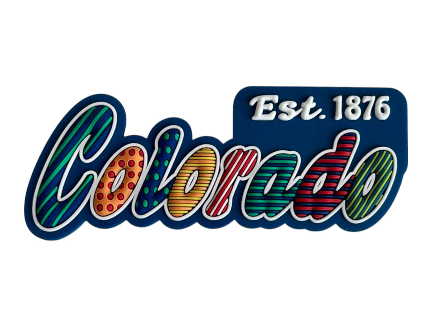 Colorado Festive Multicolor Letters Fridge Designer Magnet 3.25" x 1.25"