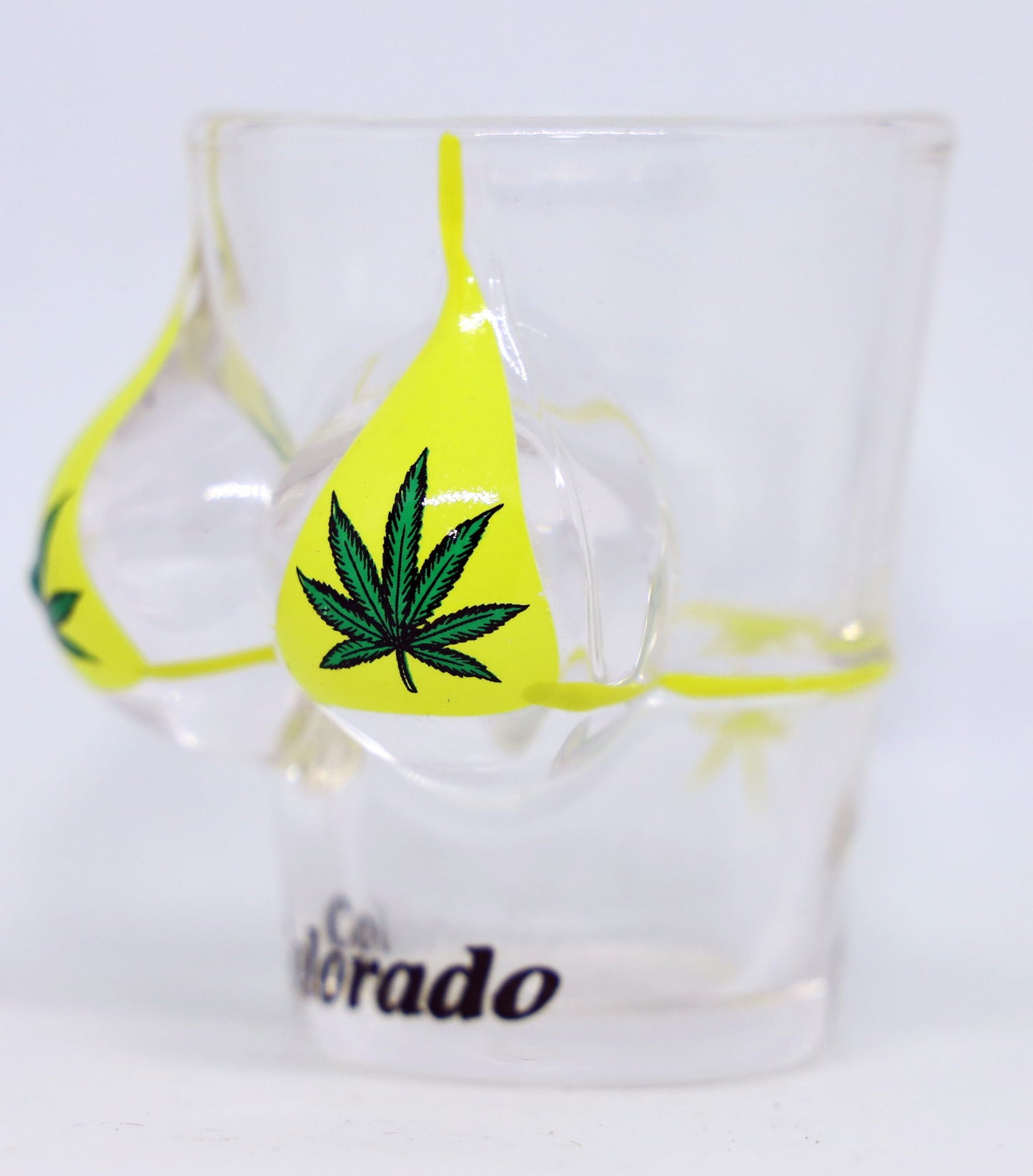 Colorado Pot Leaf Bikini Bust 3D Shot Glass