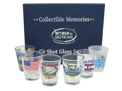 Colorado United States USA Souvenir Boxed Shot Glass Set (Set of 6)