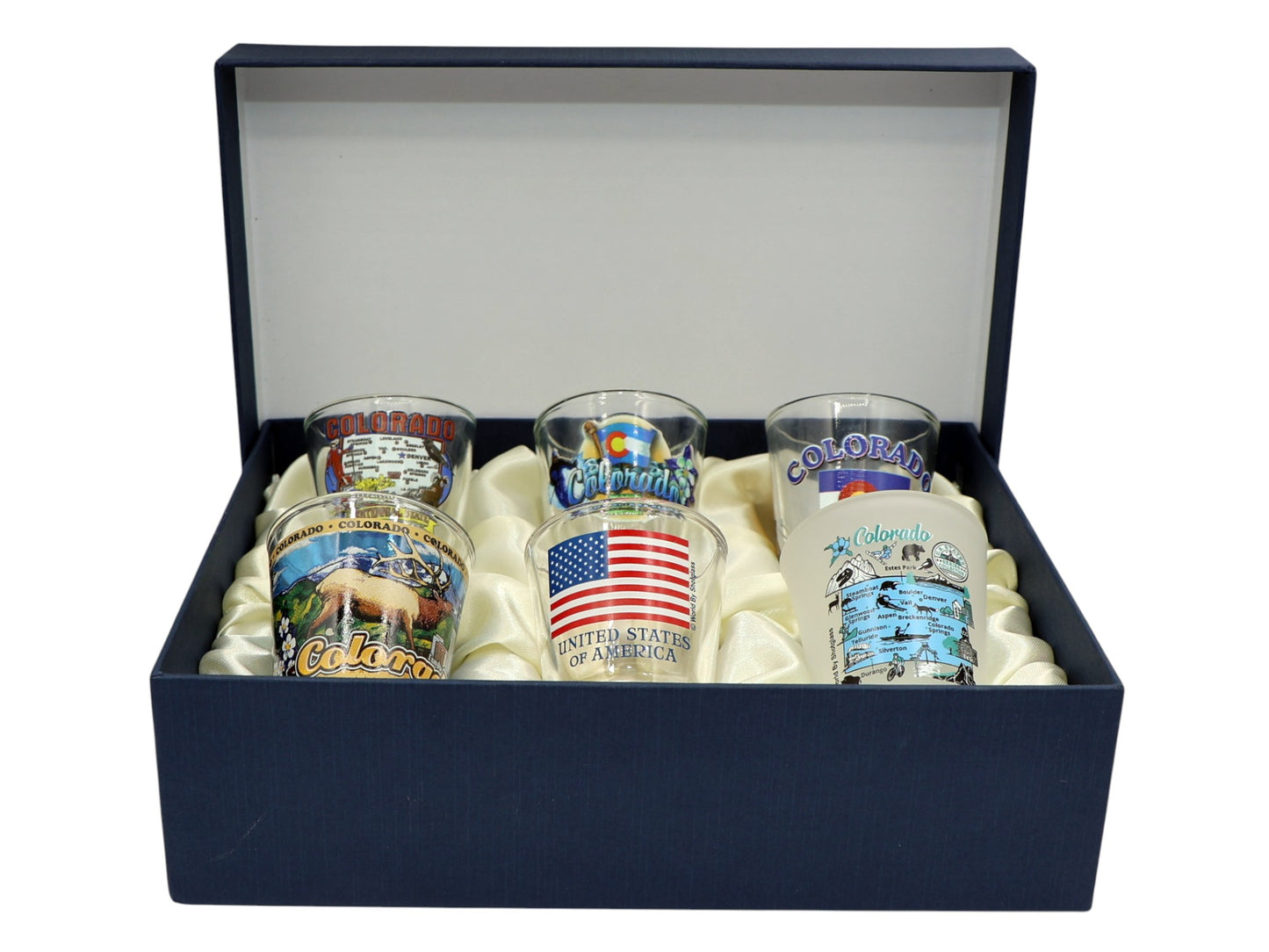 Colorado United States USA Souvenir Boxed Shot Glass Set (Set of 6)