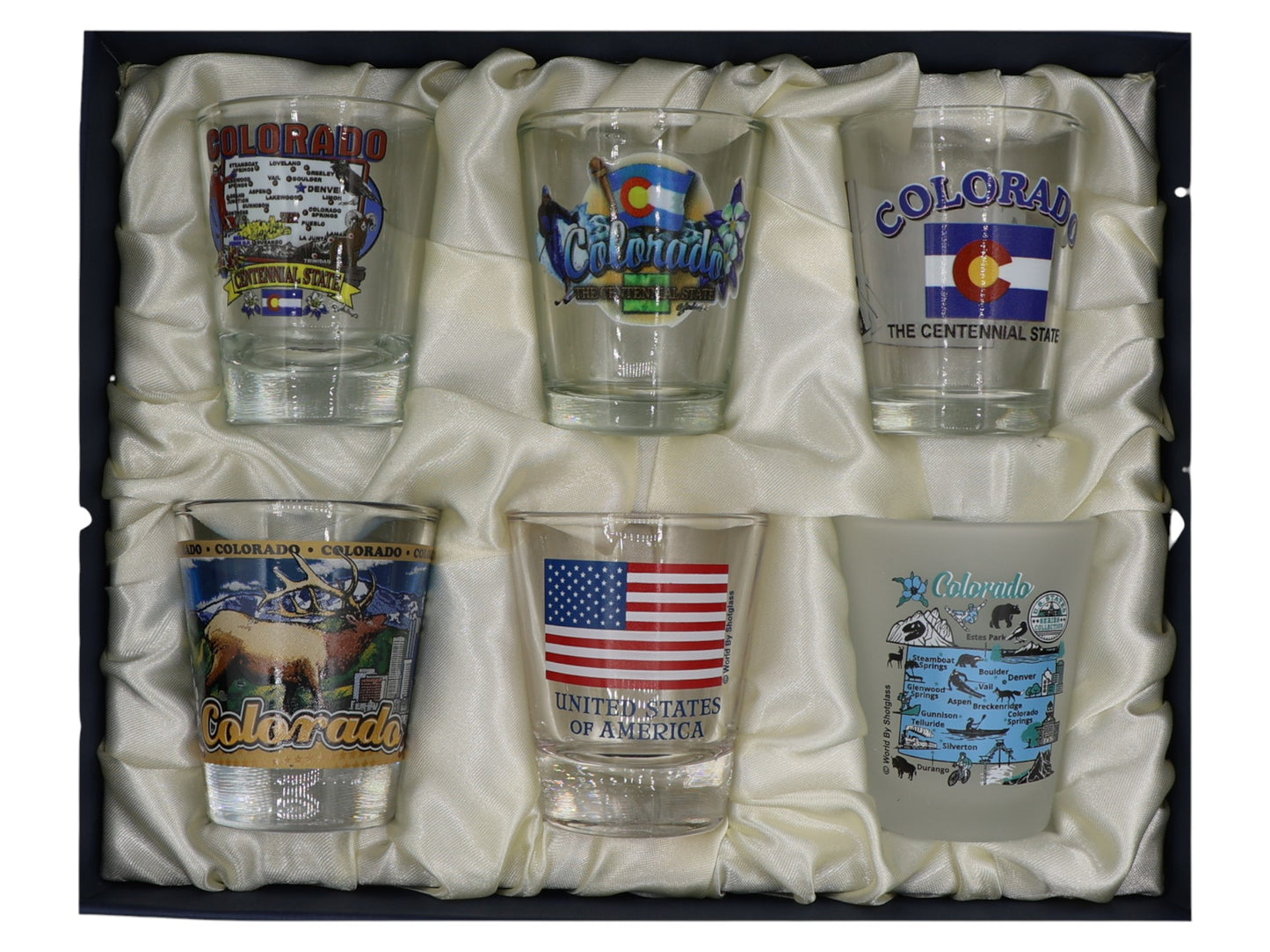 Colorado United States USA Souvenir Boxed Shot Glass Set (Set of 6)