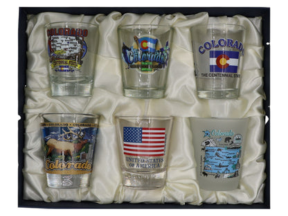 Colorado United States USA Souvenir Boxed Shot Glass Set (Set of 6)