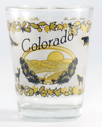 Colorado Wildlife w/ Gold and Black Shot Glass
