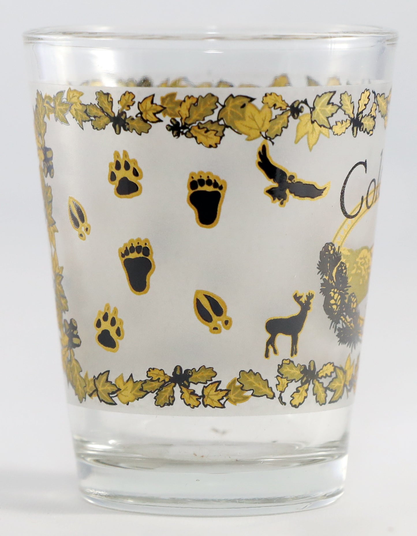 Colorado Wildlife w/ Gold and Black Shot Glass