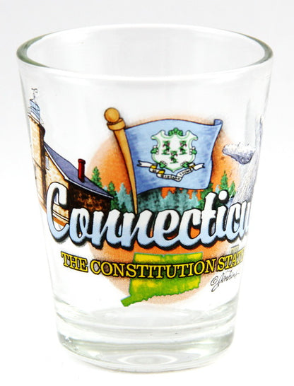 Connecticut Constitution State Elements Shot Glass
