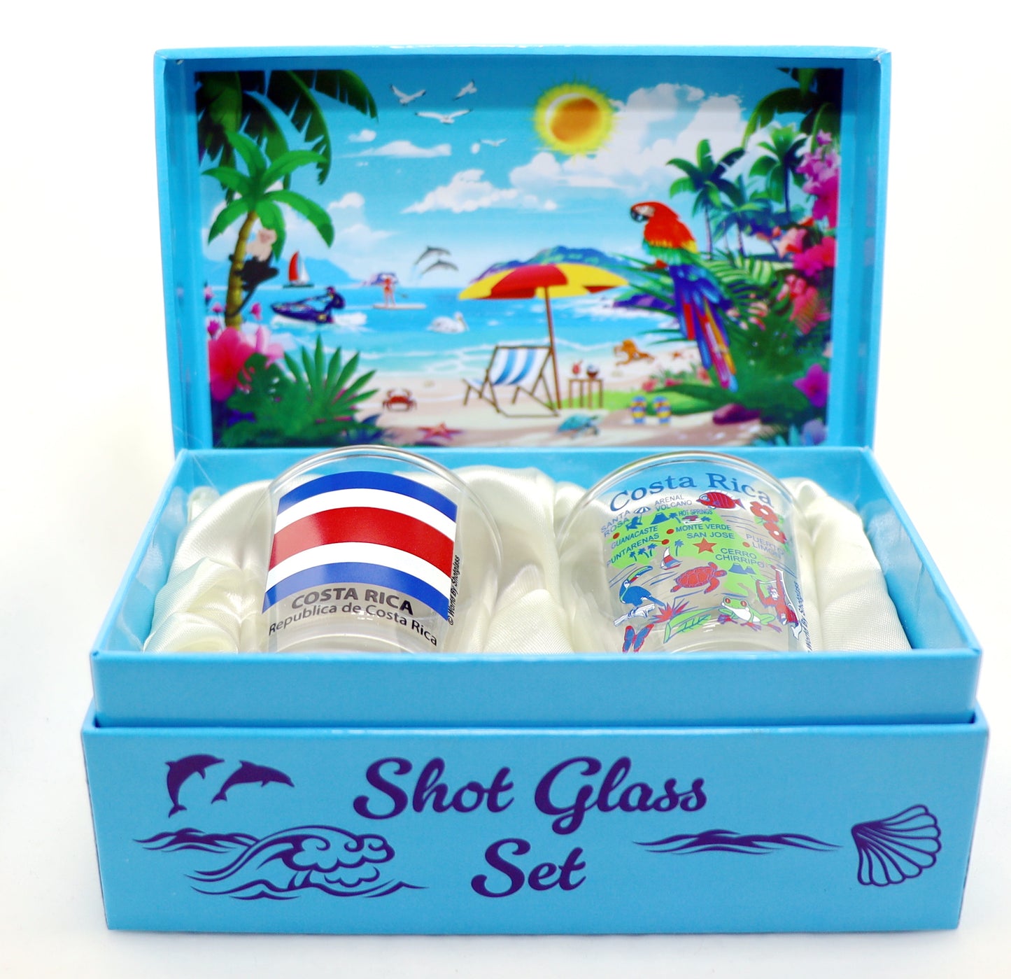 Costa Rica Central America Boxed Shot Glass Set (Set of 2)