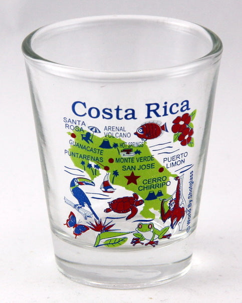 Costa Rica Map Shot Glass