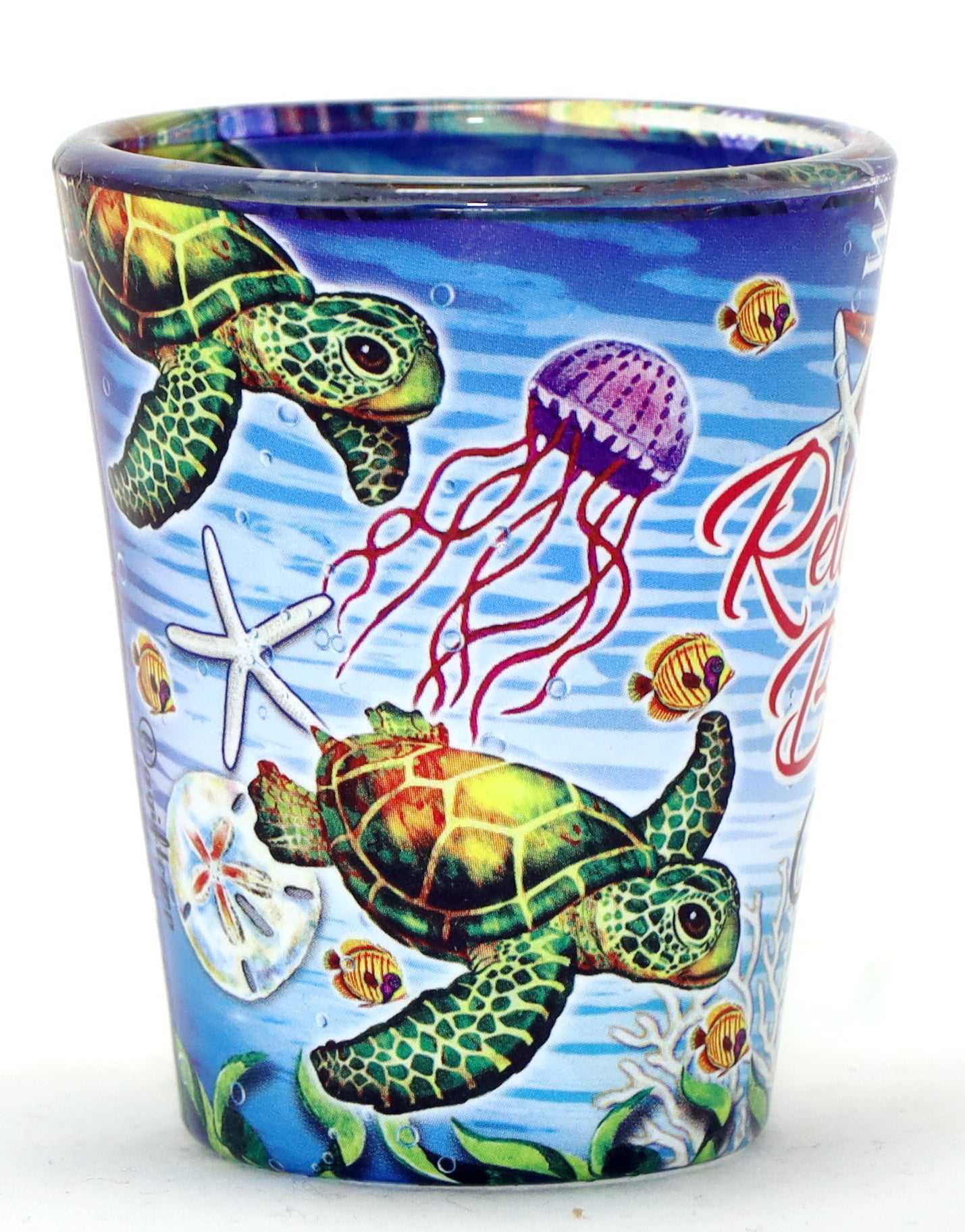 Cozumel Mexico Turtle Relax In and Out Shot Glass