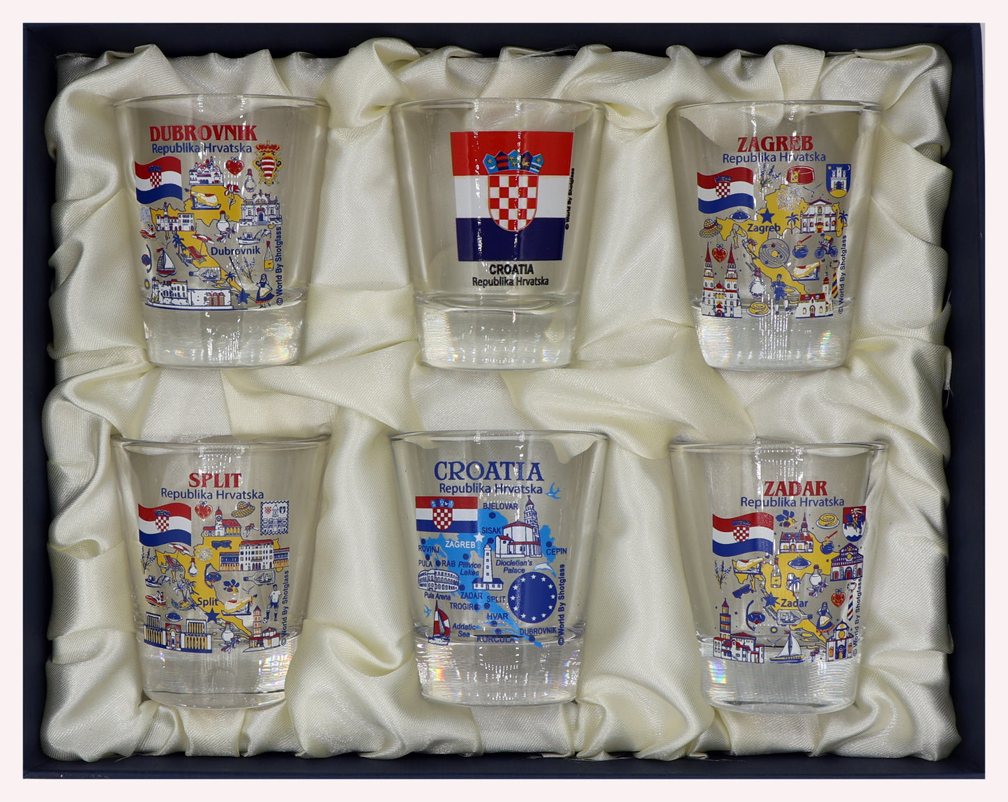 Croatia Souvenir Boxed Shot Glass Set (Set of 6)