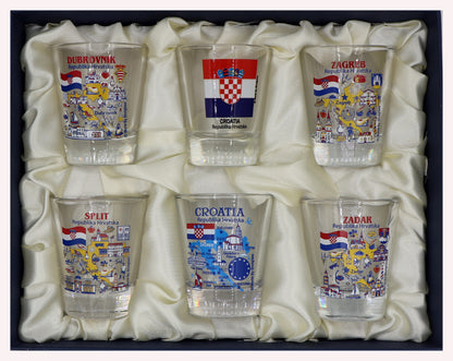 Croatia Souvenir Boxed Shot Glass Set (Set of 6)