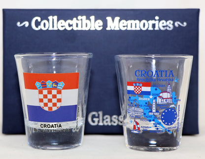 Croatia Souvenir Boxed Shot Glass Set (Set of 2)