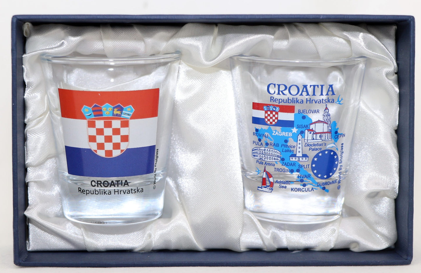 Croatia Souvenir Boxed Shot Glass Set (Set of 2)
