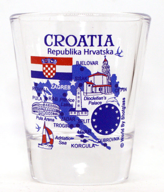 Croatia EU Series Landmarks and Icons Shot Glass