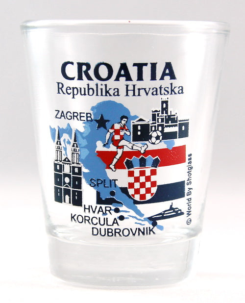 Croatia Landmarks And Icons Collage Shot Glass