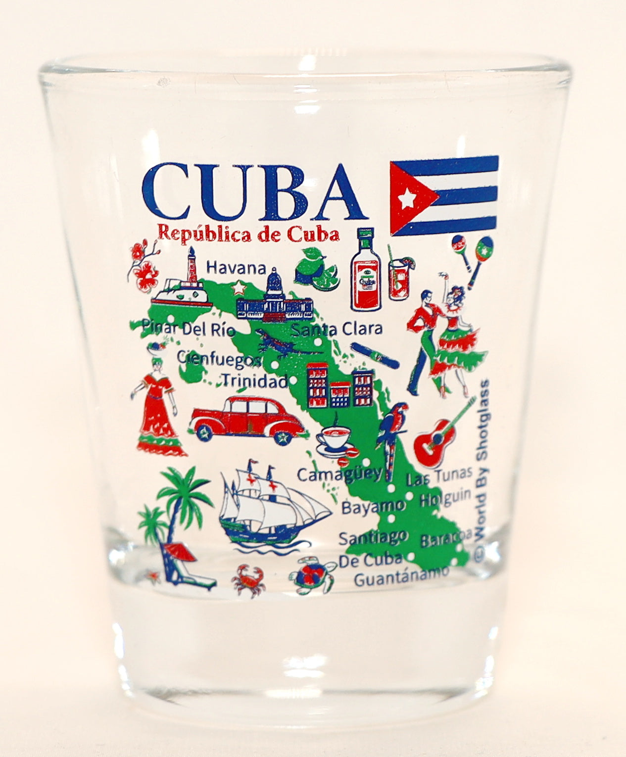 Cuba Landmarks and Icons Collage Shot Glass